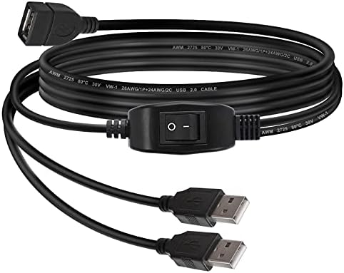 USB kabl sa prekidačem, Yeebline 3-Paket USB muški na ženski Produžni kabl Inline Prekidač za uključivanje/isključivanje