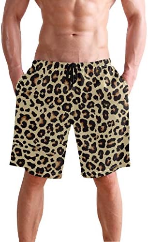 Mens Swim Trunks Cheetah Leopard Print Životinjski kož na plaži Board Shorts Brzo sušenje Swim Hratke sa džepovima