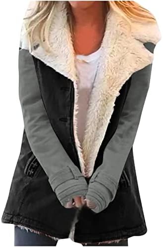 Hutjdha ženska zima topla prevelika jakna Sherpa Fuzzy fleece jakna zip up gorke ručke kaputa sa džepovima