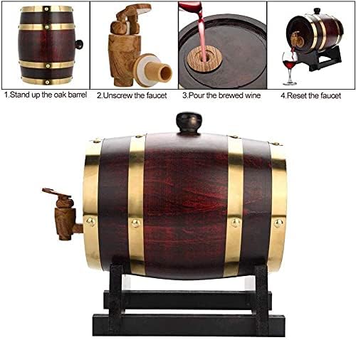 Whisky Decanter dekanter za vino Premium Oak Barrel Home dozator za viski, ručno izrađen za vino,žestoka pića,