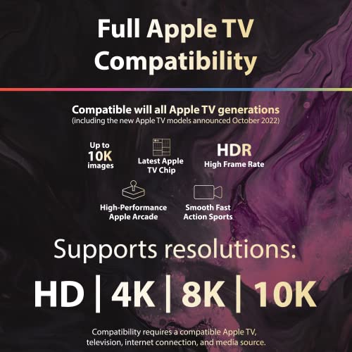 Totalmount Cijena - pozlaćeni HDMI kabel za Apple TV - HD, 4K, 8K i 10K - Kompatibilnost pune