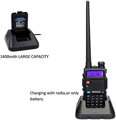 Retevis RT-5R Dvopojasni dvosmjerni radio dalekometni, 128-kanalni LCD voki-Tokiji velike snage