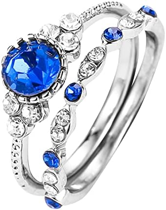 Dainty lanca prstena za žene 2 komada pojedinačni set poklon setova prijedlog prstena srebrna