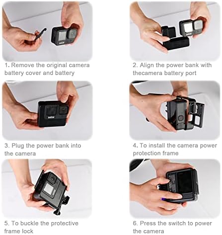 FITSTILL Prošireni modul baterije 2 u 1 nosač okvira sa hladnom cipelom za GO Pro Hero 10 crno kompaktni prenosivi dodaci za kameru Zaštita izdržljivog okvira