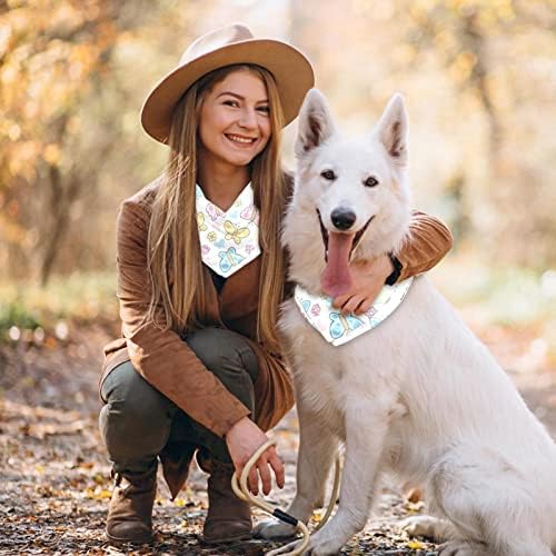 2 pakovanja Dog Bandana Pleća šal šal za pse Kerchief Dog Bibs za djevojku i dječaka Leptiri