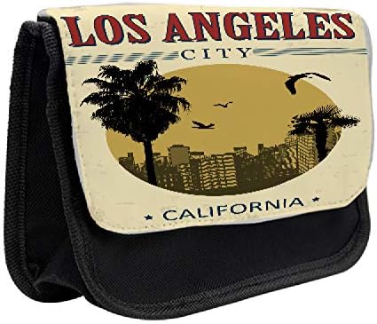 Lunable USA Case, vintage La City California, olovka za olovke, torba za olovke sa dvostrukim zatvaračem, 8,5