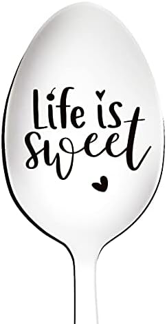 Funny Life is Sweet Spoon gravirani nehrđajući čelik, pokloni ljubitelja čaja od kafe, Najbolji