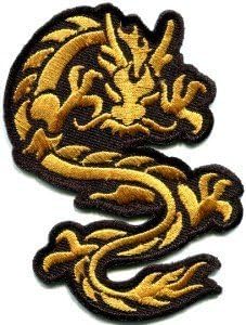 Kineski žuto zmaj Kung Fu borilačke vještine Biker tetovaže Appliques kapa poklopac Polo ruksak odjeća jakna košulja