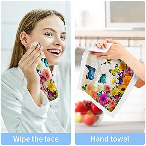 ALAZA perilica za pranje posute Leptir suncokret tropski - pakovanje od 6, pamučne krpe za lice, visoko