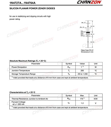 Chancon 1N4743A 1N4743 Power Zener Dioda 1W 13V Do-41 aksijalne diode 1 vatt 13 volt