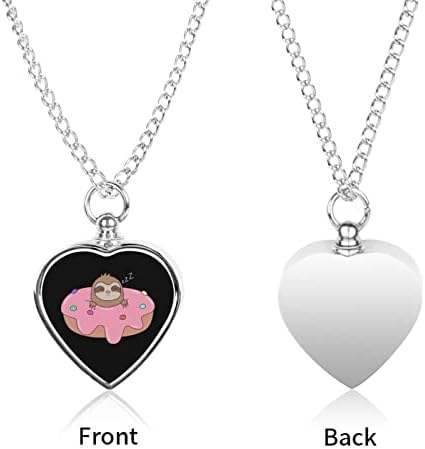 Lijenost Donut štampana ogrlica za kućne ljubimce urne za pepeo srce kremiranje nakit spomen privjesak držač pepela za psa mačka