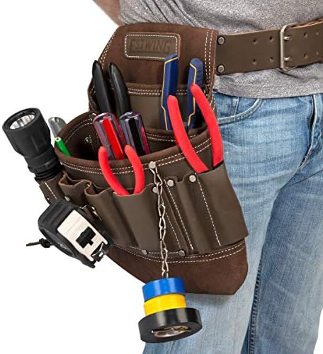 Estwing Torbica za električnu torbu od 8 džepa za rad i remen za alate, petlje lampice, lančane trake,