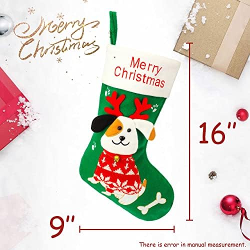 Hopearl 16 pas Božić čarapa 3d pet Holder Puppy Ornament poklon torbe za kućne ljubimce ukras Holiday Party