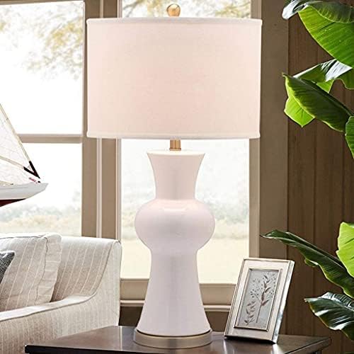 - Stolna lampa Dekorativna krema Keramička, moderna kreativna ličnost za spavaću sobu noćna lampa za stočnu stolu bijela tkanina Shade svjetlo E27 / gumb / 28.8 * 14.2