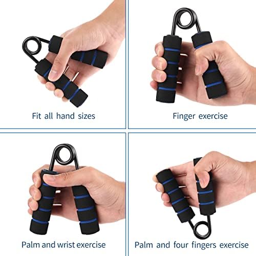 Uređaj za trening snage hvata, 50lb-300lb metalna crna ručka za držanje meka pjenasta ručka za jačanje snage, pogodan za trening mišića ruku, podlaktice, trening mišića prstiju i vježbe za rehabilitaciju ruku uređaj za snagu hvata.