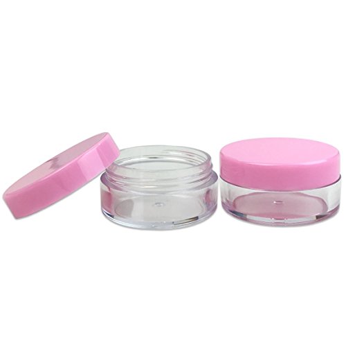 BeautiCom® 10g / 10ml okrugle tegle sa ružičastim poklopcima za kozmetiku, lijekove, laboratorije i terenski