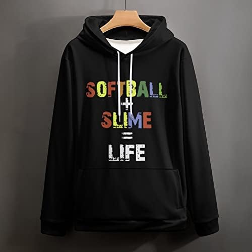 Softball Slime Life Casual Hoodie Sportska dukserica Dugi rukav elegantni pulover vrhovi sa džepovima