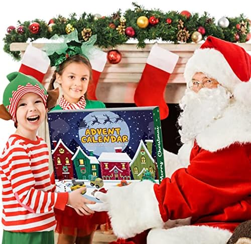 Acekid 2022 Božićni Adventski kalendar sa 24 različita vozila, kalendar odbrojavanja od 24 dana sa automobilom na povlačenje za dečake dečije zabave, poklon za Božićne čarape , nagrade u učionici, božićni poklon