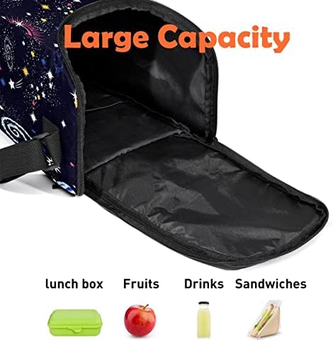 GUEROTKR kutija za ručak za žene,kutija za ručak za muškarce,mala torba za ručak,uzorak svemirskog broda universe