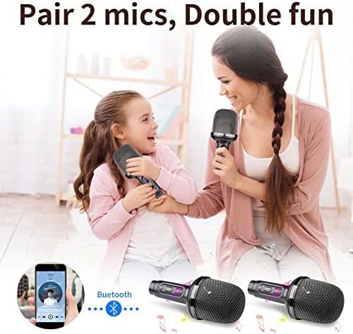 Nortix LAVESO Karaoke mikrofon, Bluetooth bežični mikrofon, Auto mikrofon, mikrofon sa zvučnikom, prenosiva ručna Karaoke mašina Mašina za zvučnike, 3000mAh velika baterija