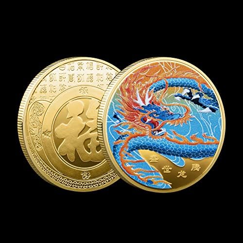 Alat za grebanje karata amajlija Kineski zmaj donosi novčić za izazov prosperiteta i bogatstva