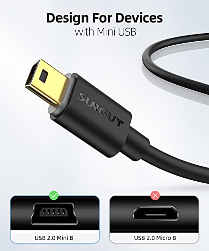 Sunguy Mini USB kabel 1,5ft, USB 2.0 A mužjak do mini B punjač za punjenje USB 2.0 Kompatibilan sa PS3 kontrolerom, digitalnim fotoaparatom, Dash Cam, MP3 player