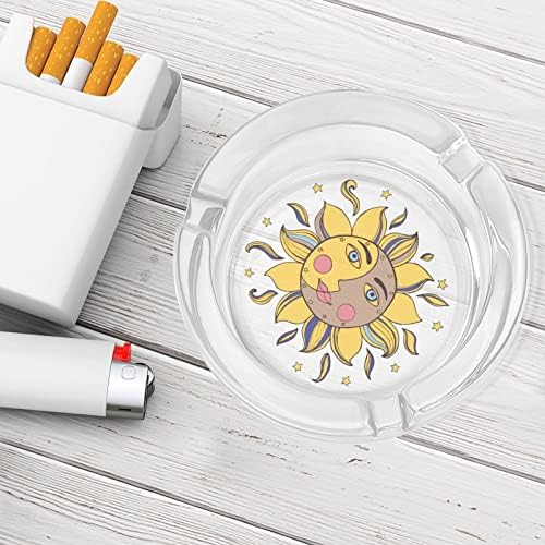 Sun Cvijeće Glass Peshtray okrugli cigarete Držač za nosače pepela za kućni uredski ukras