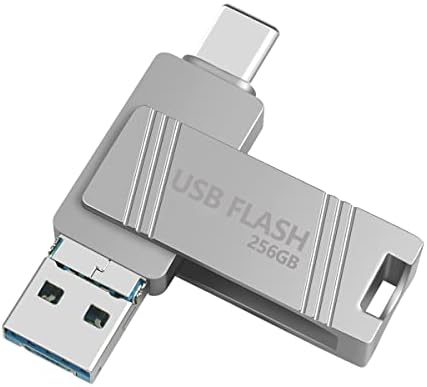 Wylbhpy USB C Flash Drive 256GB USB palac Podigni foto stick za Android telefon Memory Stick USB 3.1 Podešavanje podataka za Macbook Pad Pro Android telefon, računare i tablete LxUC 256GB srebro