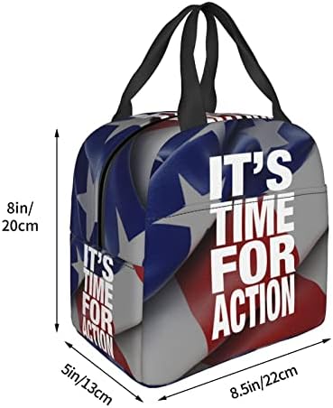 Swpwab Vrijeme je za akciju prijenosne prenosne folije za zadelirana izolirana bento torba za muškarce i žene
