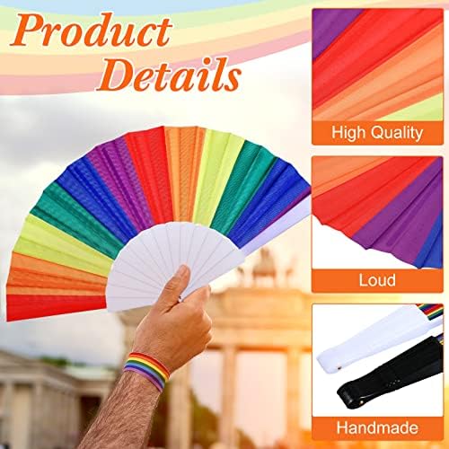 24 kom Rainbow ruku fanovi Gay fanovi Rainbow LGBT Fan Folding Fan Plastic Colorful Fanovi Za Rainbow party dekoracija