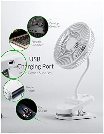 DFSYDS ventilator - Klip ventilator prijenosni USB kolica Ventilator miran isječak na mini