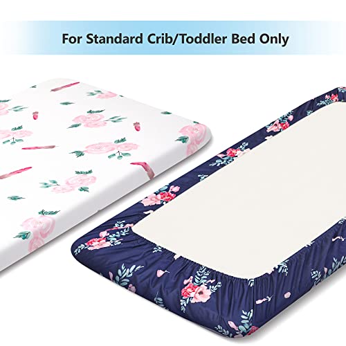 TILLYOU postavljen krevetić Set 2 paket - Super meke posteljina za mališane za standardne krevetić i Toddler