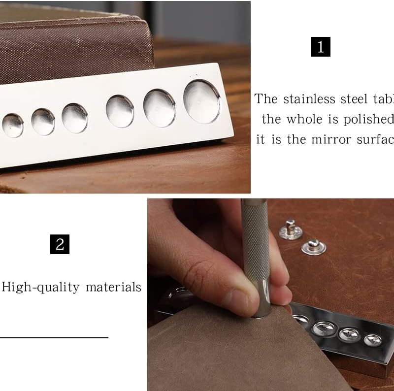 Lmdz 11pcs / set Metal DIY kožni zanatski alat Snap zakovice začvršćene dugmad za ugradnju instalacijski
