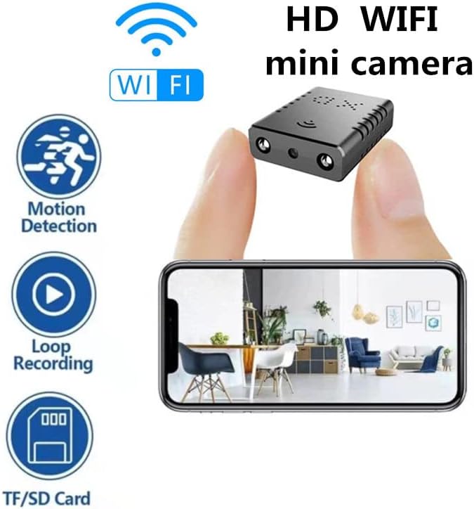 Najmanja špijunska WiFi kamera, HD1080P bežična daljinska kamera, prenosiva bežična IP kamera, nanny Cam, monitor za bebe sa noćnim vidom, detekcija pokreta, za skladištenje u oblaku za iOS Android telefon aplikaciju