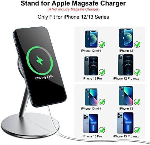 Stand za Magsafe Punjač Kompatibilan za iPhone 14 13/13 Pro / 13 Pro Max / 12 mini mini, evershop Desk magnetske punjenja Telefonska držač za Apple