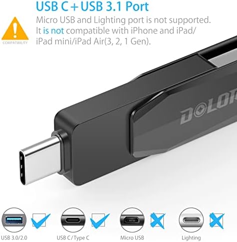USB C Thumb Drive, Dolomy 32GB USB C Flash Drive, 2 u 1 OTG USB 3.1 Durable Metal Tip C Flash Drive za