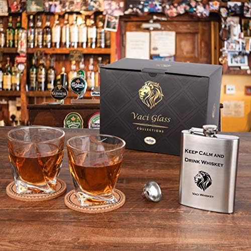 Vaci Crystal Whiskey naočare-Set od 2 Bourbon čaše, čašice za piće Scotch, konjak, irski viski, veliki