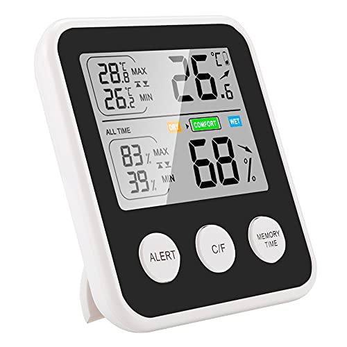GUANGMING-LCD digitalni mjerač temperature vlažnosti unutrašnji elektronski higrometar termometar vremenska stanica za spavaću sobu ured za djecu kupatilo cvjetna soba Crna