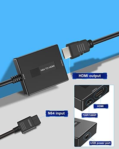 Uzifhdhi N64 do HDMI pretvarač adaptera sa N64 na HDMI HDTV / monitor podržava N64 / Igra Cube / SNES