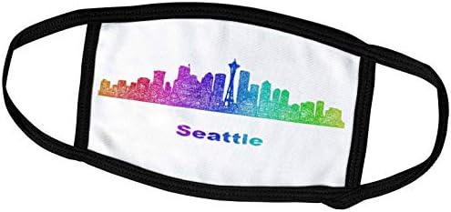3drose Rainbow city Skyline of Seattle, Washington - prekrivači za lice