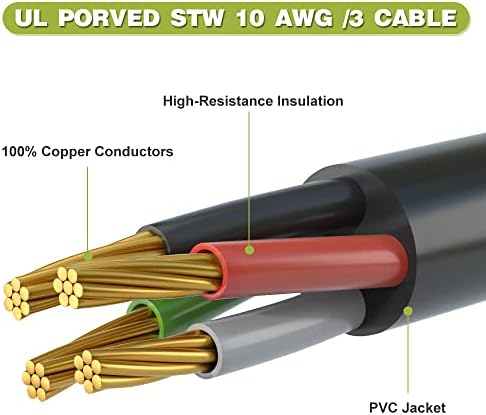 Aoweitour 15ft 50 AMP RV produžni kabel, Neema 14-50P do nerez 14-50r dodatni kabel, sa ručkom, teška