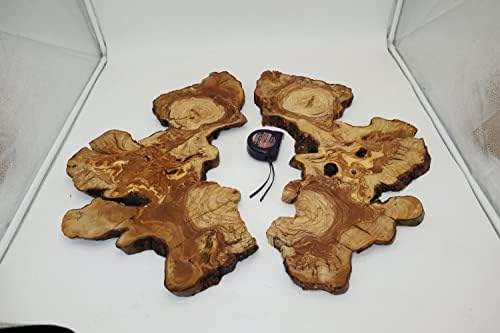 Simetrične obrađene ploče od maslinovog drveta sa živim rubovima, za stolić ili epoksidni