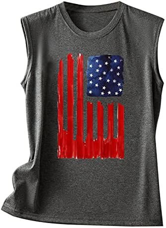 4. jula majice za žene američka zastava ljeto bez rukava O-vrat Tank Top Stars Stripes majice Casual bluza Top