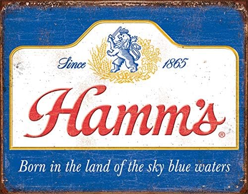 Očajna preduzeća Hamm's Beer-Limeni znak Sky Blue Waters - nostalgični Vintage metalni zidni