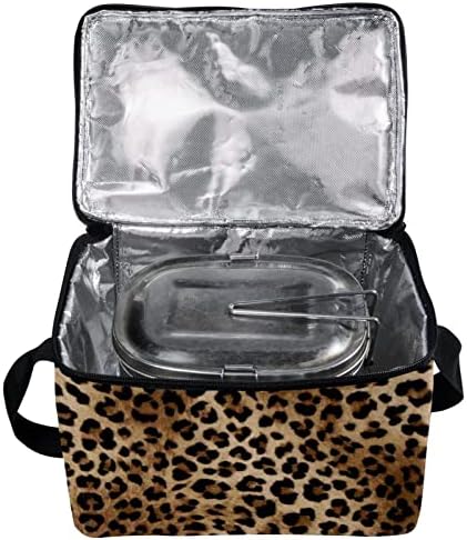 GUEROTKR torba za ručak za muškarce, izolovana kutija za ručak, kutija za ručak za odrasle,Leopard print