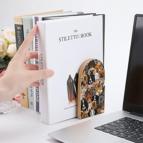 Husky dalmatinski buldog Schnuzer španijel završava knjigu za police drveni držač za knjige za teške knjige razdjelnik moderni dekorativni 1 par