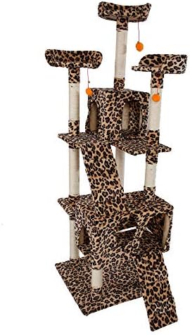 M9 72 Stabilna Slatka Sisal Mačka Držač Za Uspon Mačji Toranj Leopard Print