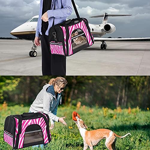 Nosač za kućne ljubimce Pink Zebra Print Meki putni nosači za kućne ljubimce za Mačke, Psi Puppy Comfort