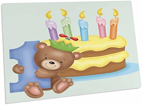 3drose jednogodišnja rođendanska torta i sveće - podmetači za postavljanje stola