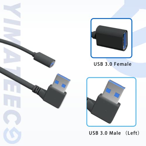 Yemaeco USB3.0 produžni kabel lijevi ugao, USB muški do ženskog podataka kabela, USB lijevi kutni adapter